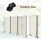 Costway 3-Panel Folding Room Divider 6Ft Rolling Privacy Screen withLockable Wheels Black/Brown/Grey/White